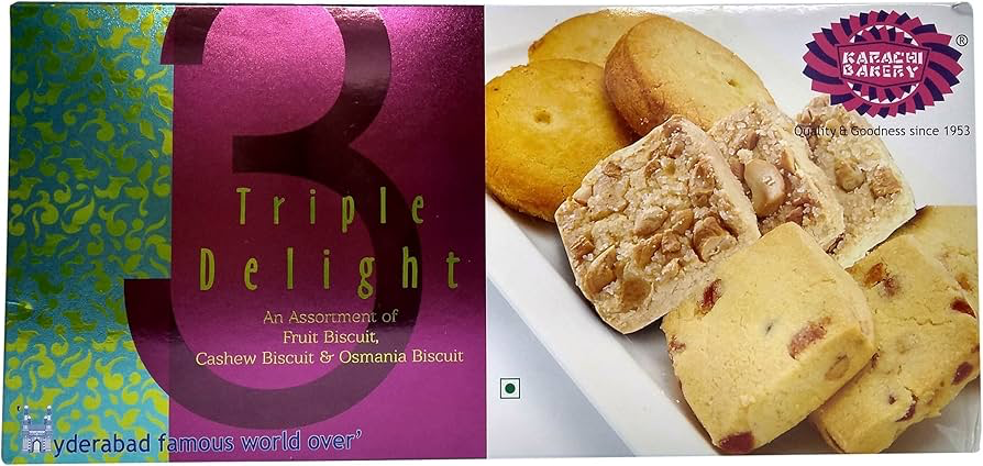 [KARACHI BAKERY Vegan Triple Delight Biscuits 600 gm] KARACHI BAKERY Vegan Triple Delight Biscuits 600 gm