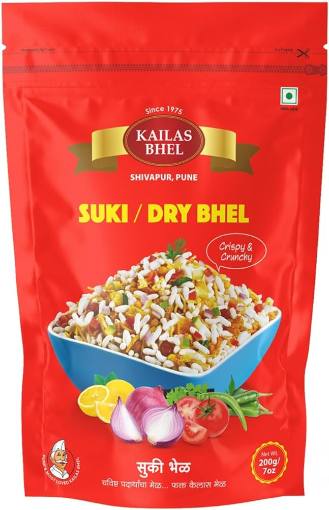[KAILASH BHEL Crunchy Dry Bhel Family Pack 250 gm] KAILASH BHEL Crunchy Dry Bhel Family Pack 200 gm