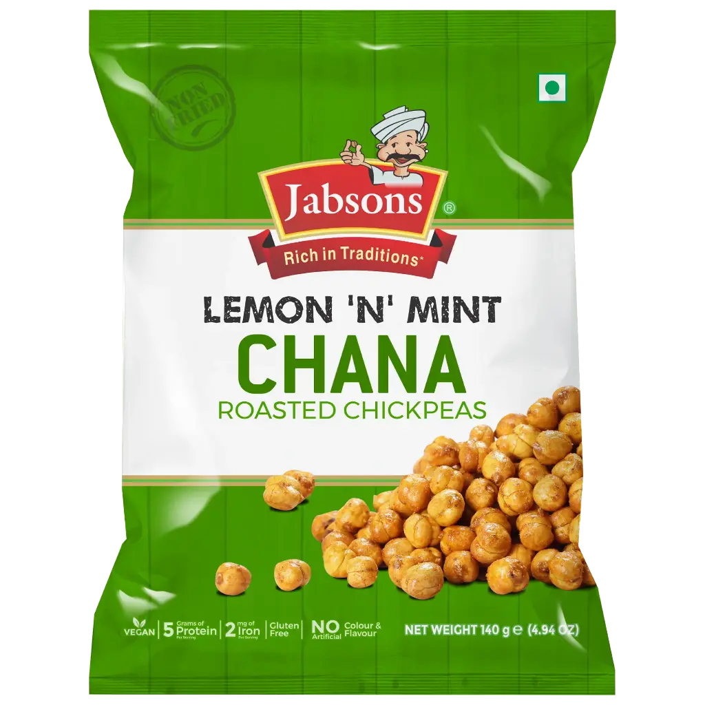 [JABSONS Roasted Chana Lemon Mint 140 gm] JABSONS Roasted Chana Lemon Mint 140 gm