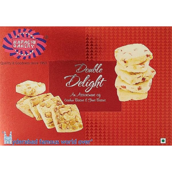[KARACHI BAKERY Vegan (Red) Double Delight Biscuits 400 gm] KARACHI BAKERY Vegan (Red) Double Delight Biscuits 400 gm