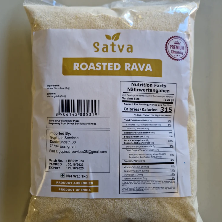 [SATVA Roasted Rava 1 Kg] SATVA Roasted Rava 1 Kg