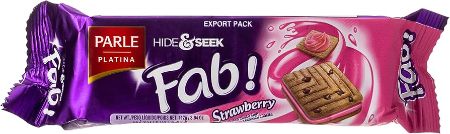 [PARLE Hide & Seek Fab Strawberry Biscuits 112 gm] PARLE Hide & Seek Fab Strawberry Biscuits 112 gm