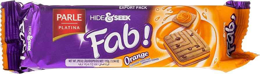 Parle Hide & Seek Fab Orange Biscuits 112 gm