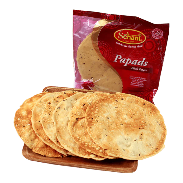 Schani Papadums Black Peppers 200 gm