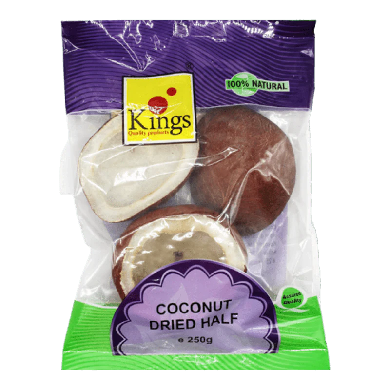 [KRG Dried Coconut Halves 250 gm] KRG Dried Coconut Halves 250 gm