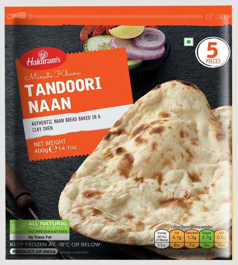 HALDIRAM Frozen Tandoori Naan 400 gm