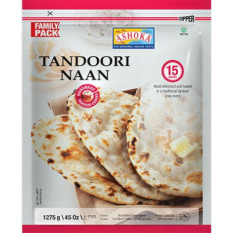 ASHOKA Frozen Tandoori Naan Family Pack 1.275 gm