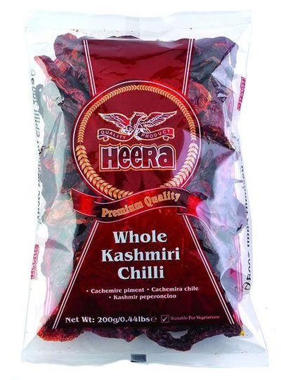 [HEERA Whole Kashmiri Chillies 200 gm] HEERA Whole Kashmiri Chillies 200 gm
