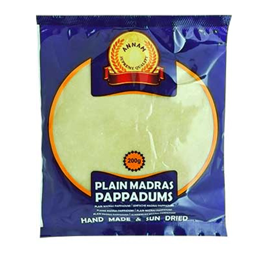 ANNAM Papadum Plain (6") 200 gm