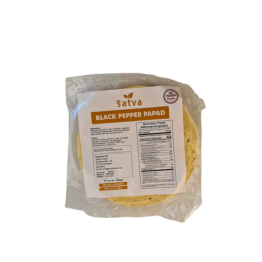 SATVA Black Pepper Papadum 200 gm