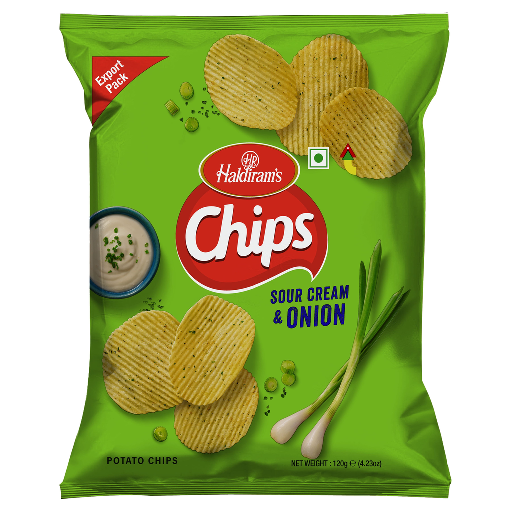 [HALDIRAM Chips Sour Cream & Onion 120 gm] HALDIRAM Chips Sour Cream & Onion 120 gm