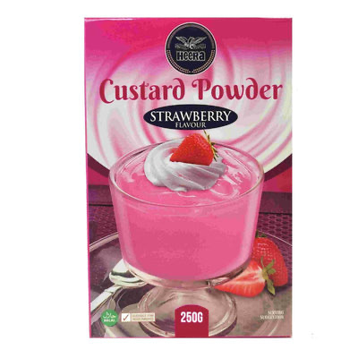 [HEERA Custard Powder Strawberry 250 gm] HEERA Custard Powder Strawberry 250 gm