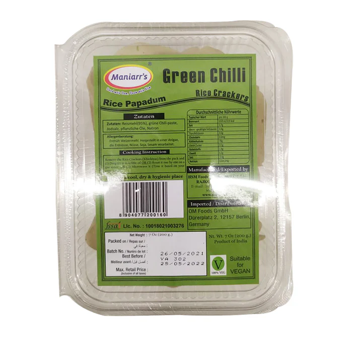 Maniarrs Khichiya Green Chilli 200 gm