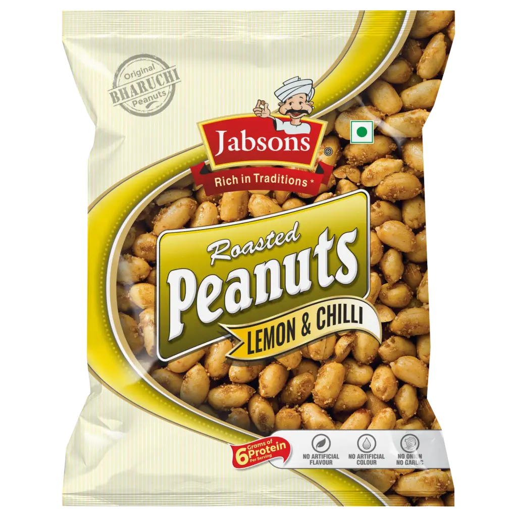 Jabsons Roasted Peanuts Lemon & Chilly 140 gm