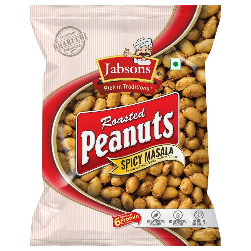 JABSONS Roasted Peanuts Spicy Masala 140 gm