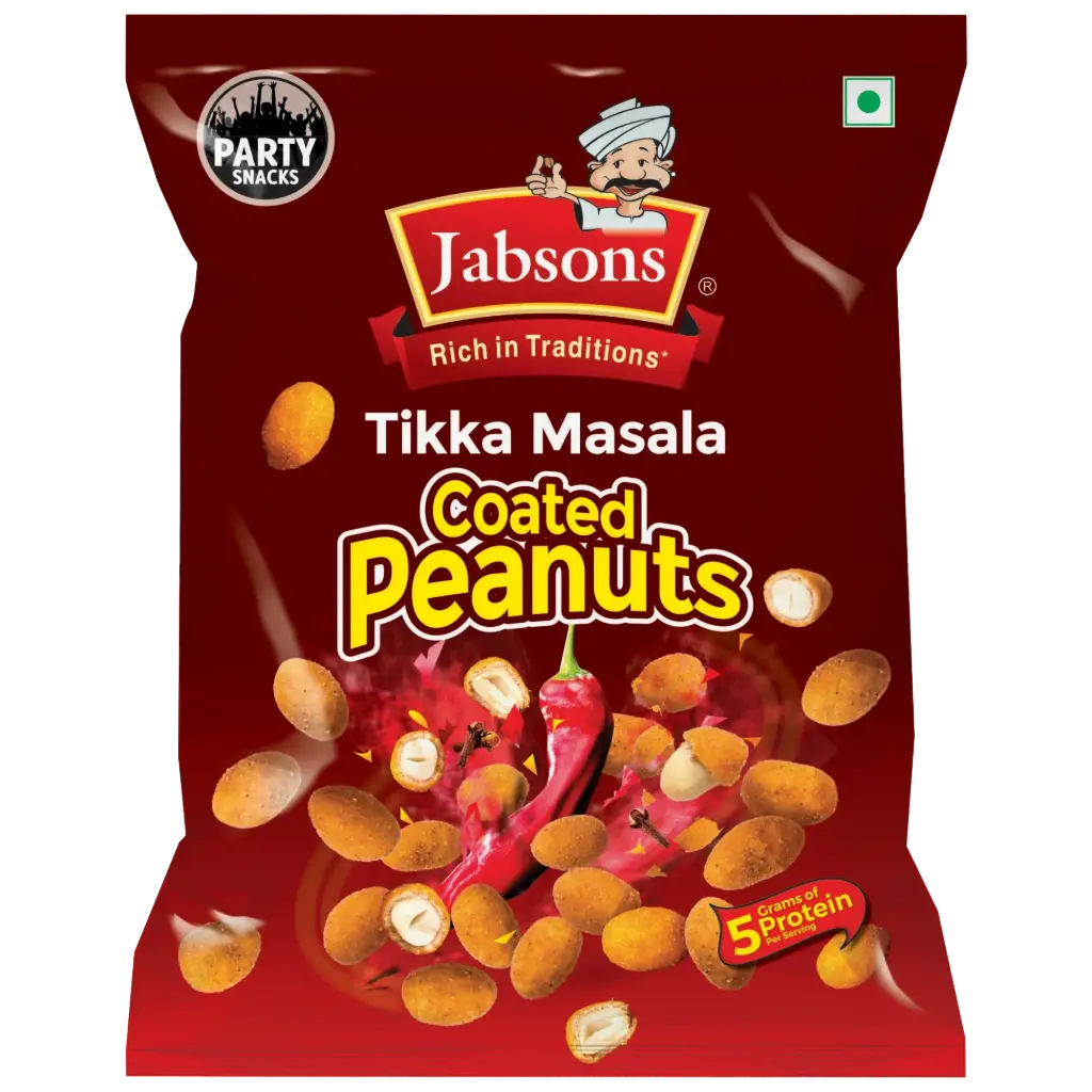 [JABSONS Tikka Masala Coated Peanuts 150 gm] JABSONS Tikka Masala Coated Peanuts 150 gm