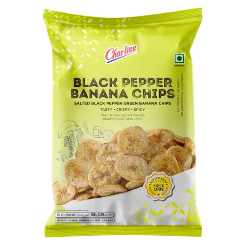 [CHARLIEE Black Pepper Banana Chips 150 gm] CHARLIEE Black Pepper Banana Chips 150 gm
