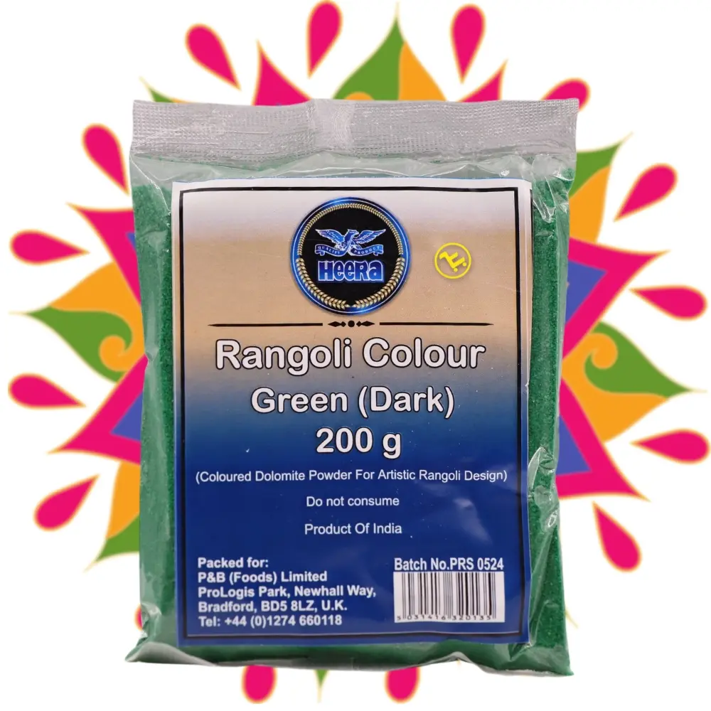 [HEERA Rangoli Colour Dark Green 200 gm] HEERA Rangoli Colour Dark Green 200 gm