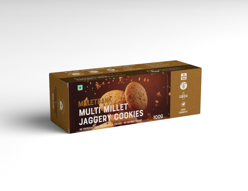 [MILLET BANK Multi Millet Jaggary Cookies 100 gm] MILLET BANK Multi Millet Jaggary Cookies 100 gm