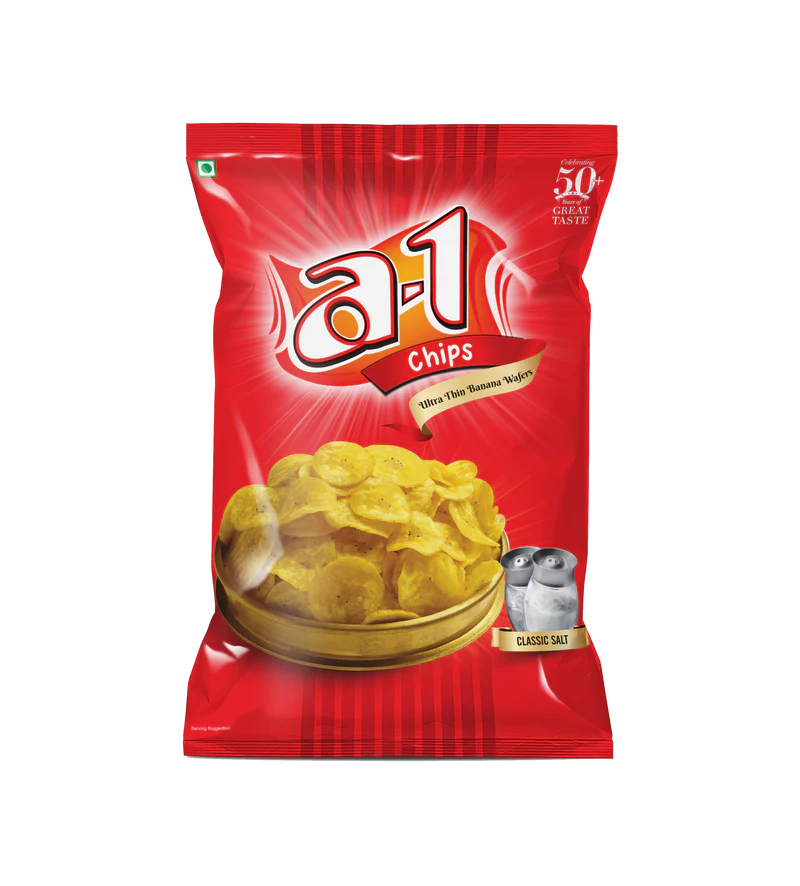 A1 Banana Chips Wafer Pouch 200 gm