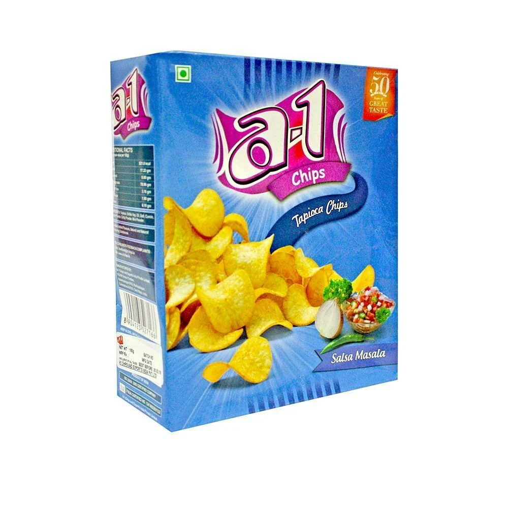 [A1 Tapioca Chips Salsa Masala 160 gm] A1 Tapioca Chips Salsa Masala 160 gm