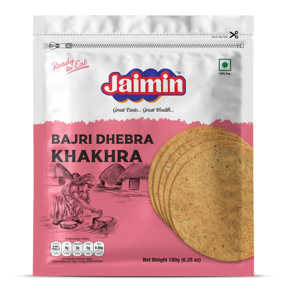 [JAIMIN Bajara Dhebara Khakhra 180 gm] JAIMIN Bajara Dhebara Khakhra 180 gm