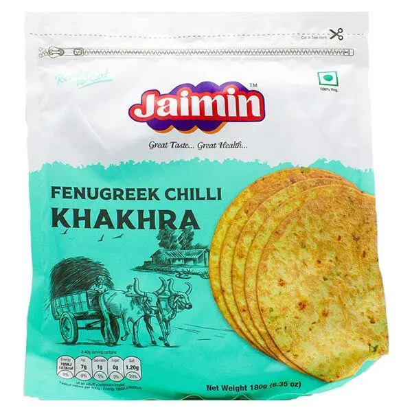 [JAIMIN Fenugreek Chilli Khakhra 180 gm] JAIMIN Fenugreek Chilli Khakhra 180 gm