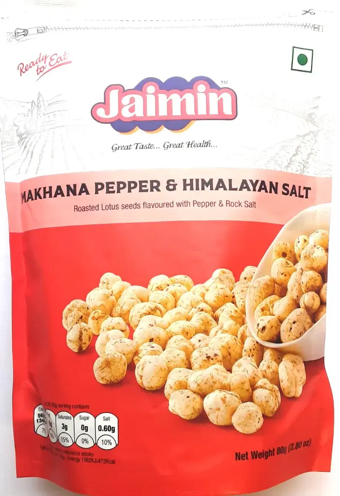 [JAIMIN Makhana Pepper & Himalayan Salt 80 gm] JAIMIN Makhana Pepper & Himalayan Salt 80 gm
