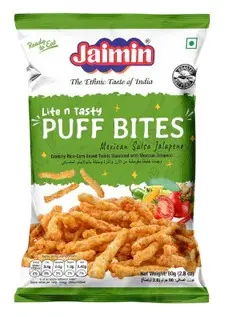 [JAIMIN Puff Bites Mexican Salsa Jelepeno 80 gm] JAIMIN Puff Bites Mexican Salsa Jelepeno 80 gm