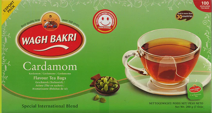 WAGH BAKRI Cardamom Tea Bags 200 gm