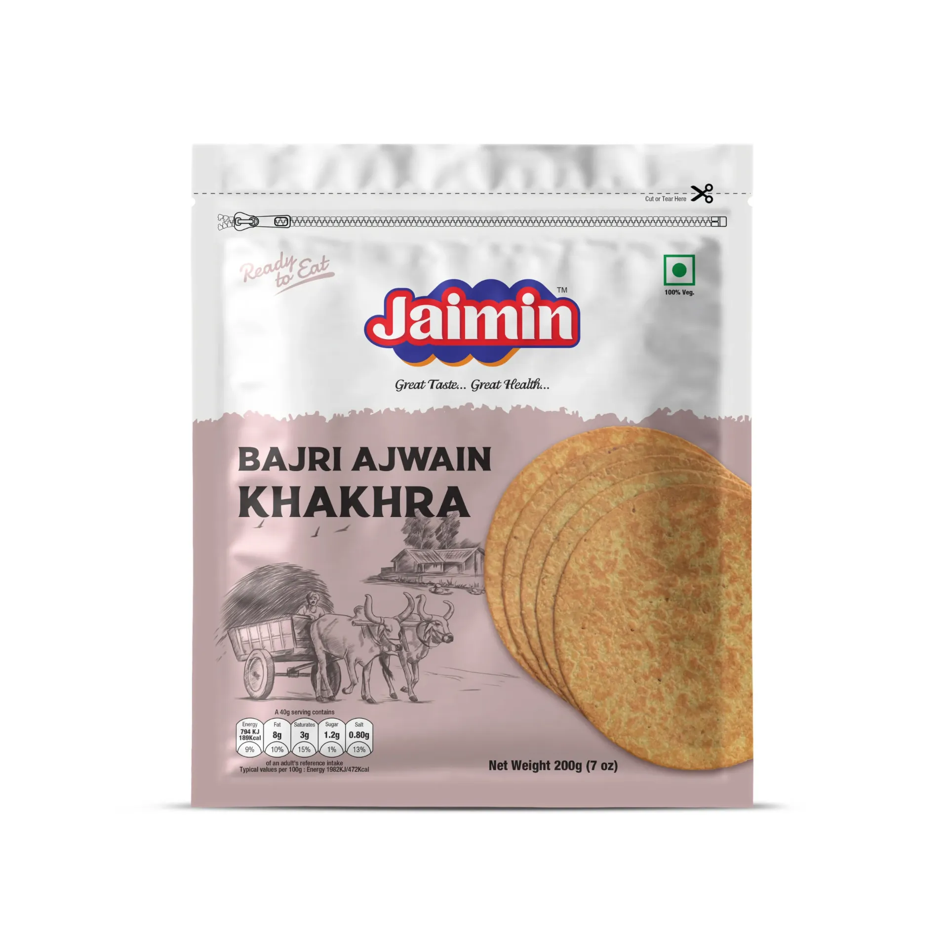 [JAIMIN Bajri Ajwain Khakhra 200 gm] JAIMIN Bajri Ajwain Khakhra 200 gm