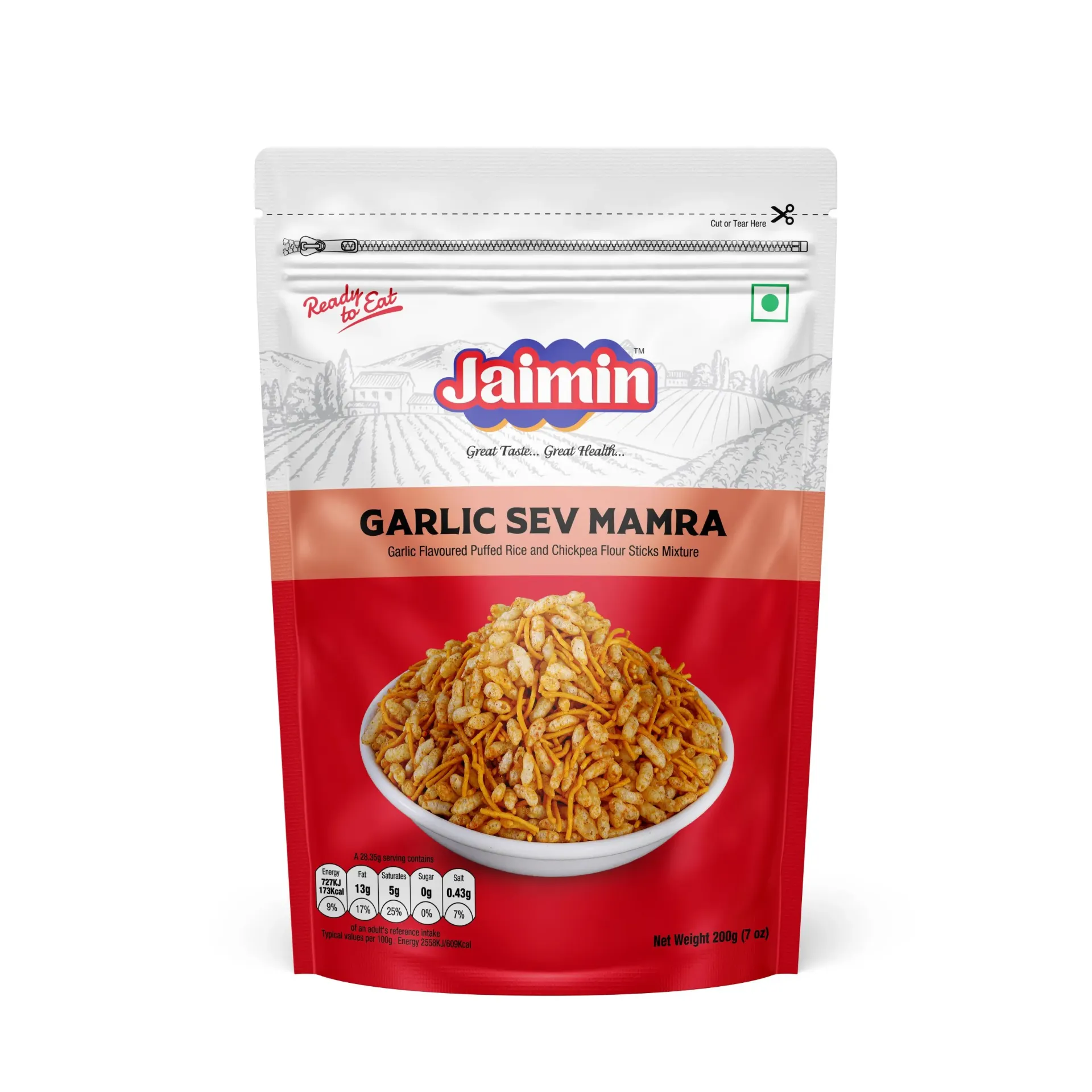 [JAIMIN Garlic Sev Mamra 200 gm] JAIMIN Garlic Sev Mamra 200 gm