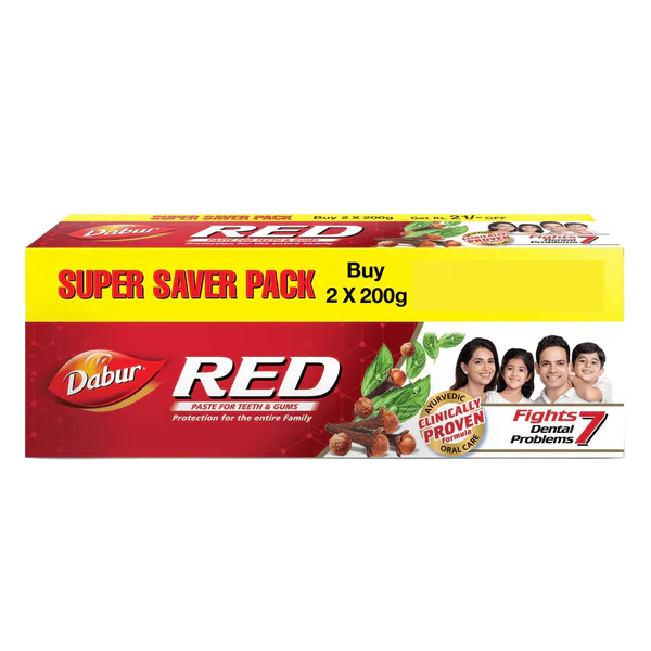 [DABUR Red Toothpaste 2 Pack of 200 gm + 36 gm free] DABUR Red Toothpaste 2 Pack of 200 gm + 36 gm free