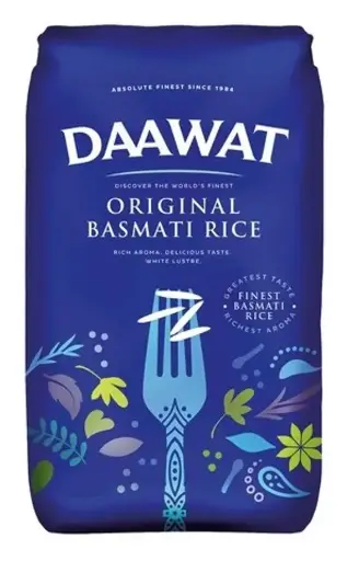 DAAWAT Basmati Extra Long Rice 2 KG (Blue Bag)