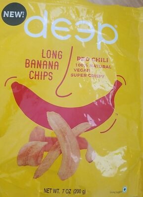 Deep Red Chilli Long Banana Chips 200 gm