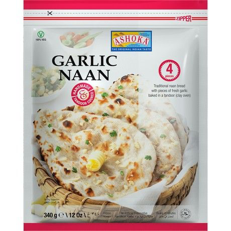 Ashoka Frozen Garlic Naan 340 gm