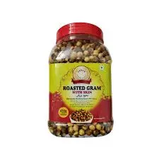 Annam Roasted Chana With Skin 450 gm Jar Paking