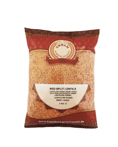 Annam Red Split Lentils Masoor Daal 2 kg