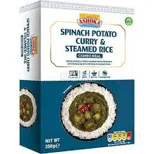 Ashoka Instant Spinach Potato Curry & Steamed Rice 250 gm 