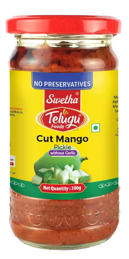 Telugu Cut Mango Garlic Pickle 300 gm 