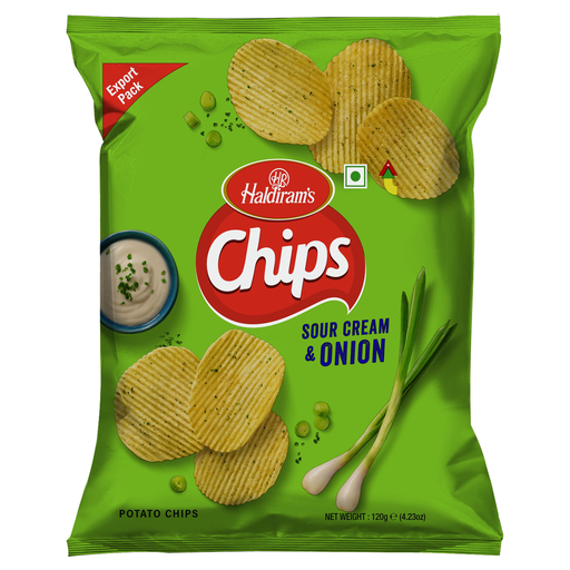 HALDIRAM Chips Sour Cream & Onion 120 gm